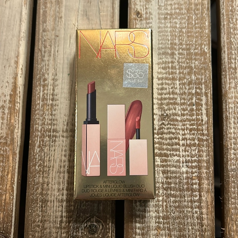 NWT NARS Holiday Set Afterglow Lipstick & Mini Liquid Blush Duo in Aragon